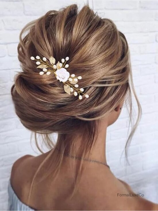 Wedding Hair Comb Pearl Flower Leaf Bridal Hair Pieces Hair Accessories